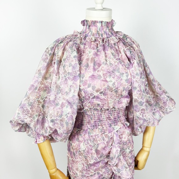 NWT Elliat Resorts dress lilac lavender purple mini dress floral pattern size XS - Picture 10 of 10